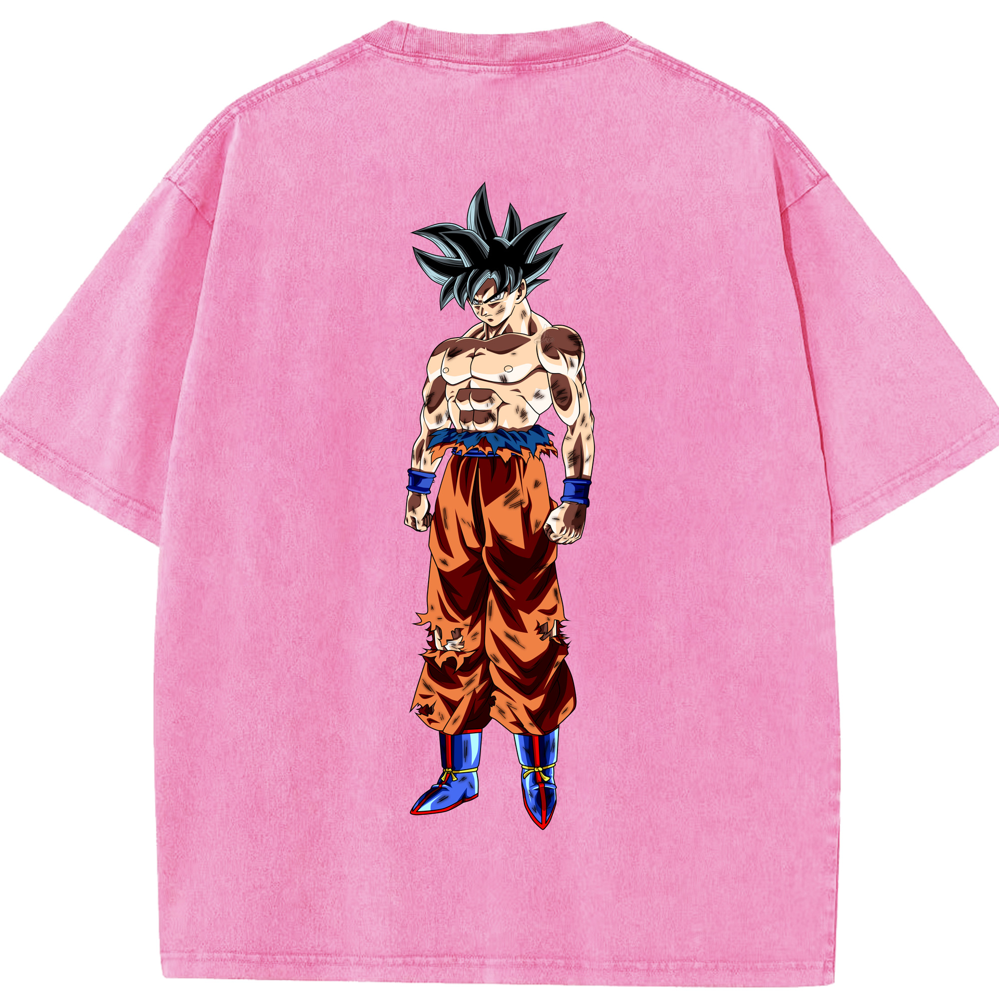 （画像用） ドラゴンボール 孫悟空（そん ごくう）Son Goku カカロット DRAGON BALL Kakarotto 綿100% ヴィンテージ風 半袖Tシャツ（背面プリント）